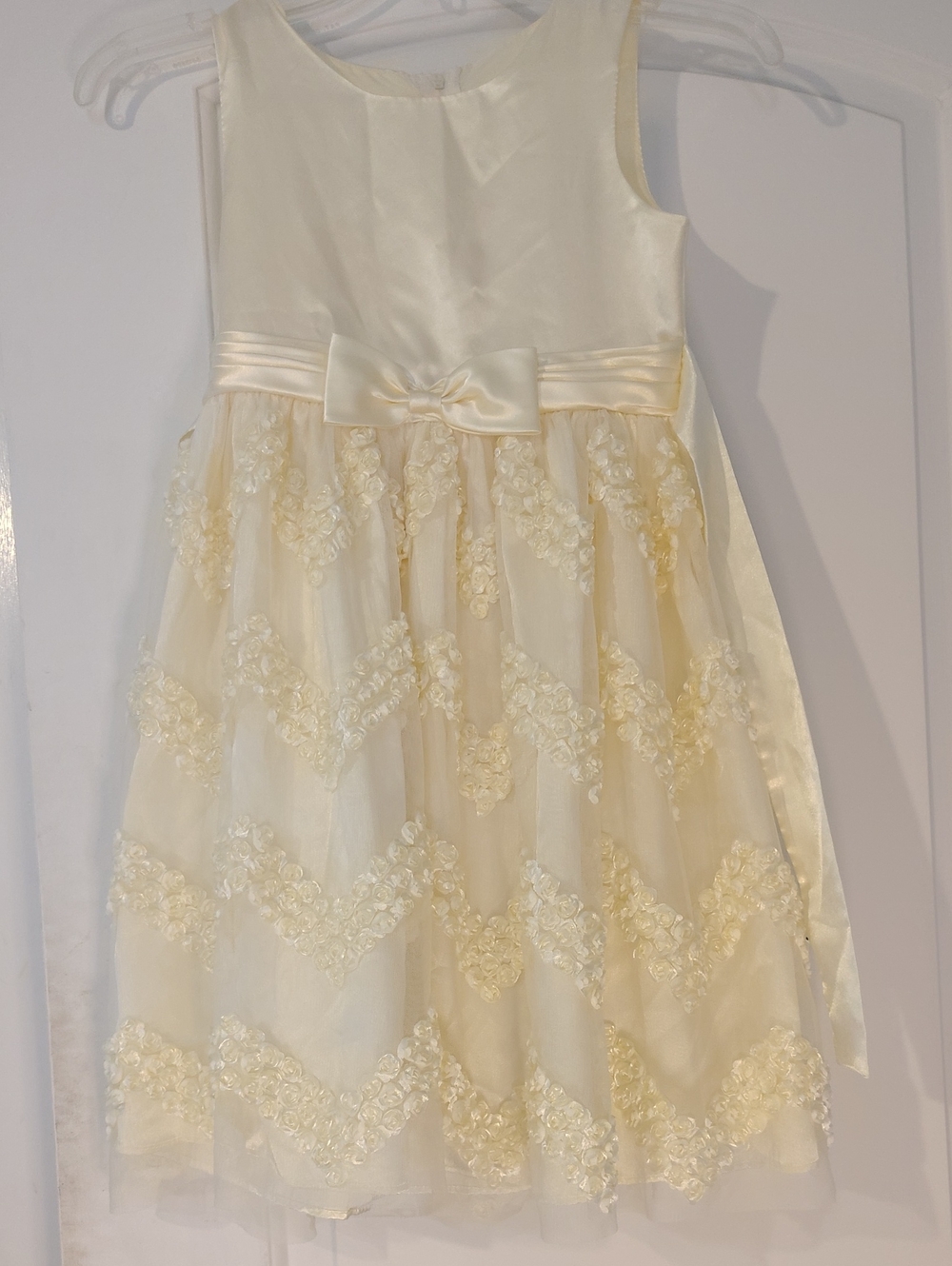 Light Yellow Floral Lace Tulle Dress for Girls